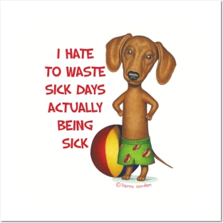 Funny cute Doxie Dachshund shirt beach fun mom and dad gift Posters and Art